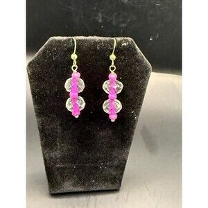 Redesigned Jewelry Vintage Beads-Dangle Earrings. Glows, Nickel Free